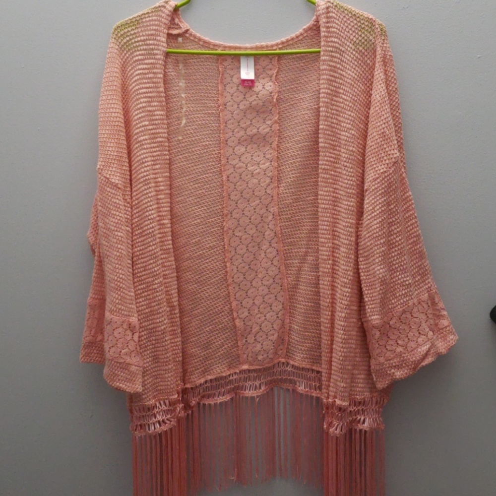 Crochet pink cover-up